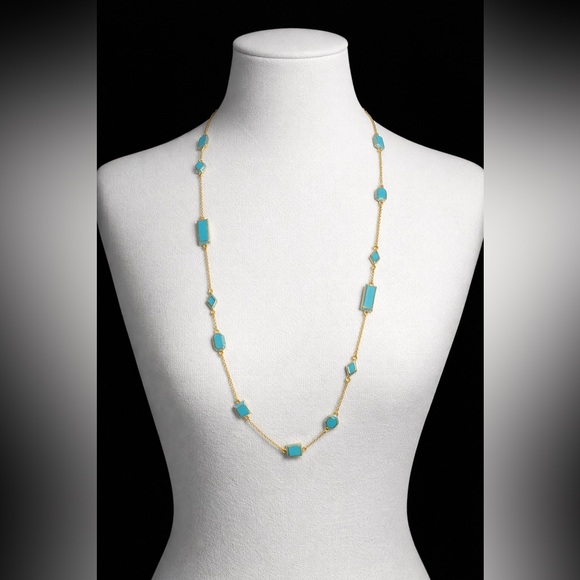 RARE Kate Spade NY Turquoise Scatter Long Necklace • 32” • NWOT - Picture 2 of 5